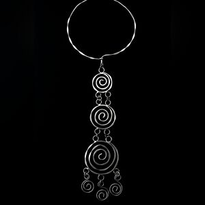 Huge Vintage Silver Spiral Pendant